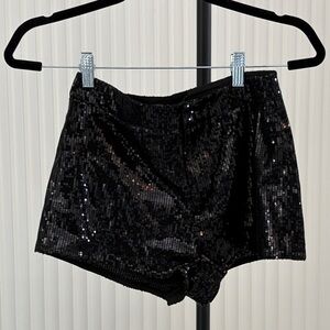 Steve Madden Black Sequin High Waist Shorts